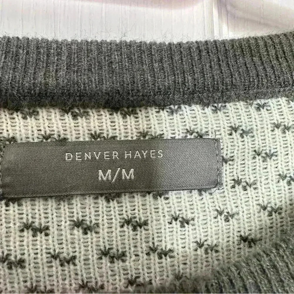 Denver  Hayes Sweater Crew Neck Grey/White/Black Size Medium - Picture 4 of 16